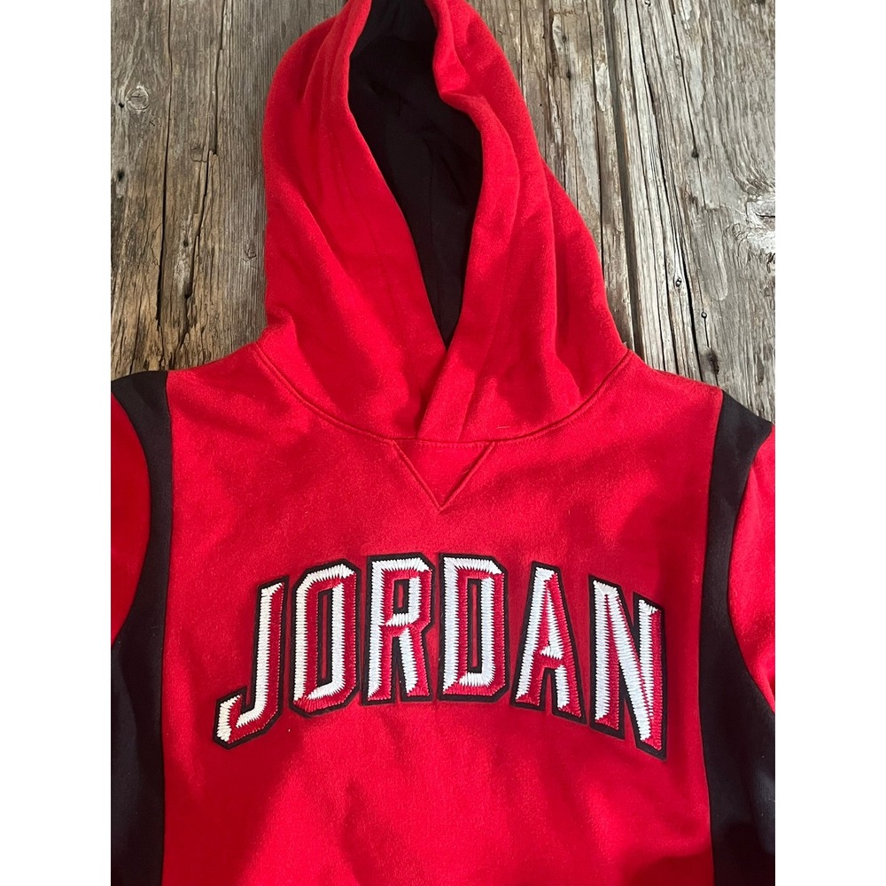 Jordan Gym Red Black Pullover Hoodie Embroidered Logo 95A191-R78 Size M 10-12 - Picture 6 of 8
